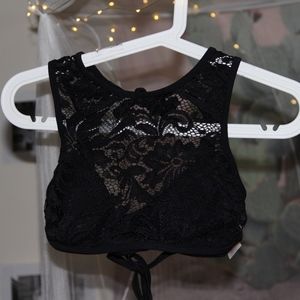 Black Bikini Top with Lace